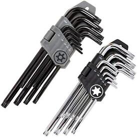 Torx Wrench And Security Bit Set 18 Wrenches 9 Standard Star Wrenc