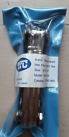 71-350-950 Ttc Travers Tool 9 Pc. Tapered Head Hex Key Set 5/64inch 1/4 . Nos