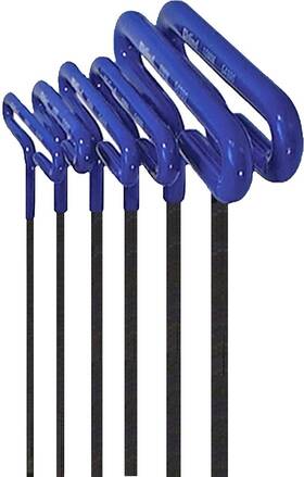 55166 Tv Non-branded Items 744759490667 Eklind Cushion Grip Hex T Key Allen Wrench 6pc Set Metric Mm Sizes 2-6