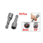 Unbranded W6 10 Pcs Chrome-vanadium 1 4 Shank 8mm Magnetic Hex Socket Nut Driver Bits 4894462033517