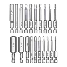 Mlk-53773 Unbrannded Hex Head Allen Wrench Drill Bit Set 20pc 10pc Metric And Sae 2.3 Inch Long 1/4