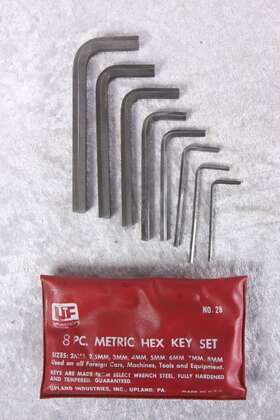 Upland Force Industries No.28 Vintage 8 Pc Metric Hex Key Set Made In Usa