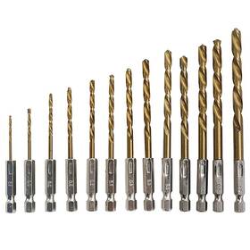 Uptuoli 825815766350 Hex-shank Drill Bit Set Hss Titanium 6.35 Millimeters Coated