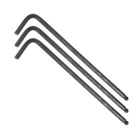 Uxcell 609044643084 3pcs 3mm Ball End Hex Key Wrench L-shaped Long Arm Cr-v Repairing Tool Black