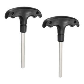 Uxcell 614462263981 2pcs T-handle Hex Key Wrench 6mm 45# Steel T-key Inner Hexagon Spanner Black