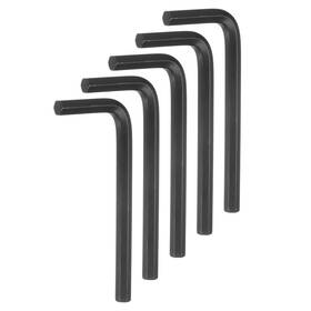 Uxcell 640283254150 5pcs Hex Key Wrench 7mm Cr-v L-shape Hexagon Metric Wrenches Black