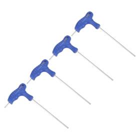 Uxcell 640283289589 4pcs 2.5mm Hex Key T-handle Dual End Wrench Spanner Metric Cr-v Steel