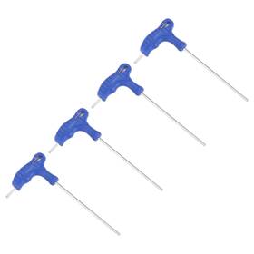 Uxcell 640283289596 4pcs 3mm Hex Key T-handle Dual End Wrench Spanner Metric Cr-v Steel