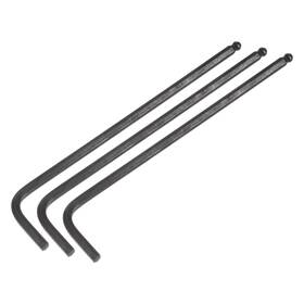 Uxcell 640283370898 3pcs 3mm Ball End Hex Key Wrench L Shaped Long Arm Cr-v Repairing Tool Black