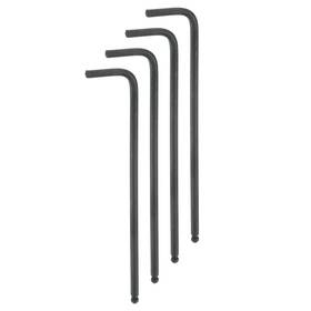 Uxcell 640283600292 4pcs Ball End Hex Key Wrench 1/8 Inch L-shape Long Arm Hexagon Sae Wrenches Black