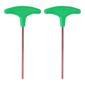 Uxcell 664694009734 2pcs T-handle Hex Key Wrench 4mm S2 Steel T-key Inner Hexagon Spanner Green