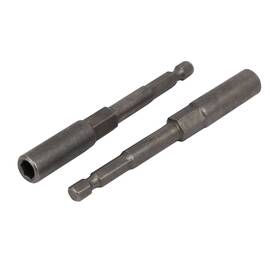 Uxcell 709874920123 2pcs 1/4 Inch Hexagon Shank 7mm Deep Socket 100mm Length Metal Hex Nut Driver Bits