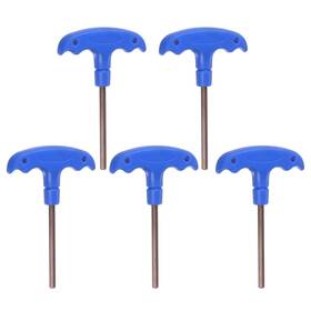 Uxcell 718844863278 5pcs H5 T-handle Hex Key Wrench 5mm S2 Steel T-key Inner Hexagon Spanner