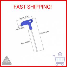 Uxcell 724708349314 4mm Hex Key T-handle Dual End Wrench Spanner Metric Cr-v Steel 2 Pcs