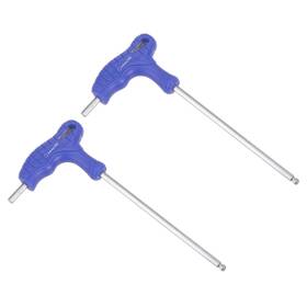 Uxcell 724708349536 2pcs 4mm Ball End Hex Key T-handle Wrench Spanner Metric Cr-v Steel