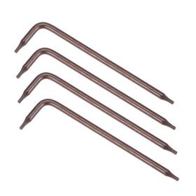 Uxcell 743151289350 T6 Tamper Proof Torx Star Key Bit Wrench L-shape 2.68 Inch Long Arm S2 Steel 4pcs