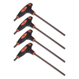 Uxcell 745065283080 4pcs 5mm Hex Key T-handle Dual End Wrench Spanner Metric S2 Steel
