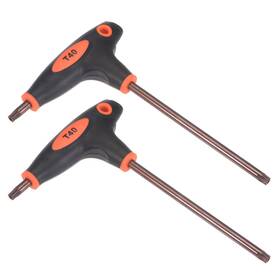 Uxcell 745065533130 2pcs T40 Anti Tamper Proof Torx Key T-handle Dual End Wrench S2 Steel