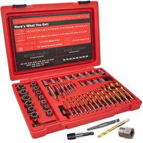 Uewtes49-s Uyecove 53pcs Screw Bolt Extractor Set Left Hand Drill Bit