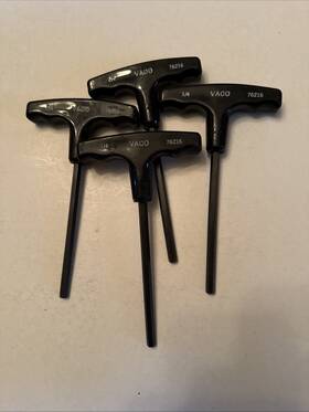 76206-76216 Vaco Lot Of 4 T Handle Allen Wrench 76216
