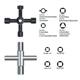 Veapiz 190065886463 2pcs 4 Way Sillcock Water Key Heavy Duty Multifunctional Utility