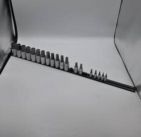 Ms-11m Vim Tools Custom Metric Hex Bit Socket Set On 24 Inch Magnetic Rail 2mm - 22mm