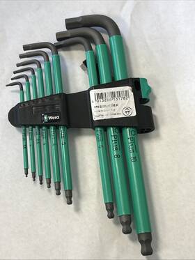 022088 Wera Tools Keys 950 Spkl/9 Sm N Green Long Arm Hex-key Set