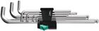 05022087001 Wera 950/9 Chrome Hex Plus Ball End Metric L-key Clip Set Allen Wrench 022087