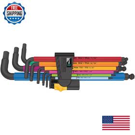 B08xtw2q2d Wera 950 Spkl/9 Sz Long Arm Hex Key Set Sb Package Clip New