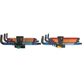 B0bxfv2mnp Wera Hex Key Sets 950 Spkl/9 Sm N Sb Long Arm And Imperial Hex-plus Multicolor