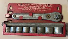 Hr2913 Western Auto Supply Co. Vintage 11 Pc Hex Drive Wrench Set With Bonus 2nd