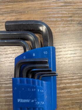 2cyc6 Westward 13-piece Hex Key Set Sae L-shape Black Oxide Plastic Holder