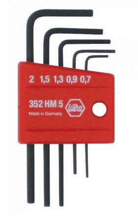 Wiha 084705353920 35392 5 Piece Mini L-key Short Hex Metric Set