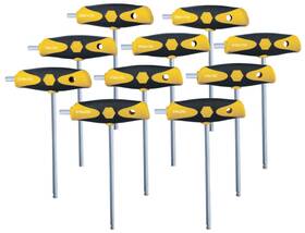 Wiha 084705540979 54097 T-handle Ball Hex Dual Drive Inch Set 10 Piece