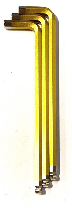156921 Wiha 8mm X 206mm Ball End Hex Allen L-key Color Coded Gold 3 Pack