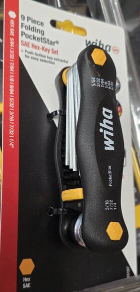 35197 Wiha Hex Key Set 9 Piece Folding Pocketstar Sae Allen No. New