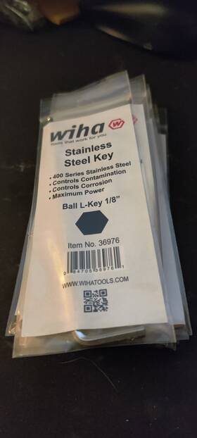 36976 Wiha Ball End Hex L-key 1/8 Inch Lot Of 2