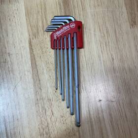 369rc9 Wiha Magic Ring Ball End Hex L-key Metric 6 Peice 1.5-5