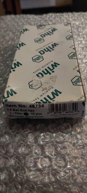 46734 Wiha Ball End Hex L-key 10 Pack 2.5mm X 90mm Germany