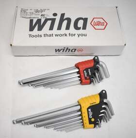 62765847 Wiha Ball End Hex L-key 22 Piece Ergostar Set .05 - 3/8 Inch And Metric
