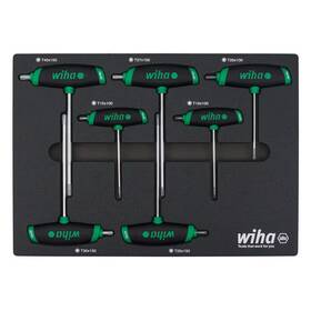 Wiha 726084350632 Softgrip Dual Drive Torx Key T-handle 7-piece Tray Set