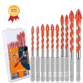 Xjcbwz-001 Wildbossy Serrated Concrete Drill Bit Set 10pcs 3/16 Inch -1/2