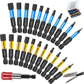 Wix021 Wixolbor 23-piece 2 Inch Long Allen Wrench Drill Bit Set 1/4 Magnetic Hex Screwdriver Bits S