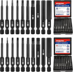 Workpro 820909607076 20pcs Hex Head Allen Wrench Drill Bit Set Cnc Machined S2