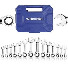Workpro 820909693383 14-piece Ratcheting Combination Stubby Wrench Set 72 Multi-color