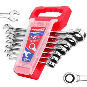W003376ar Workpro Ratcheting Wrench Set Sae 7-piece Red