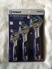 0464624 Wrench Kobalt Set Adjustable 3pc