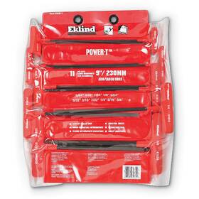 9e60811 Wright Tool T-handle Ball Driver Sae 9 Inch Arm Molded Grip 11 Pcs Setw/vinyl Pouch