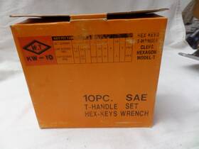 Kw-10 Wt Sae T Handle Hex Keys Allen Wrench Set 10 Pieces