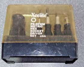 Ps90 Xcelite Vintage 9pc Metric Hex Socket Driver Set Usa